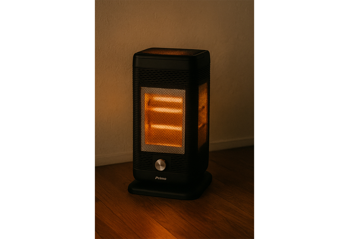 Απεικονίζεται η σόμπα  σε δωμάτιο.